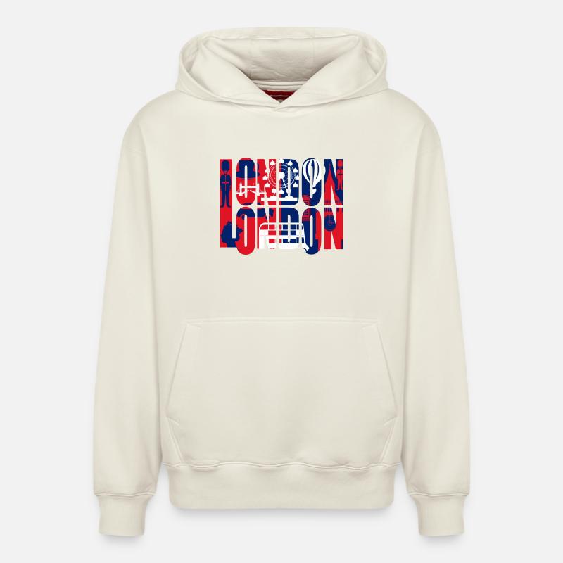 LONDON - Sweat à capuche unisexe décontracté en coton biologique – de SPREAD - blanc cassé