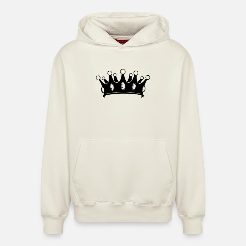 Logo de la couronne - Sweat à capuche unisexe décontracté en coton biologique – de SPREAD - blanc cassé
