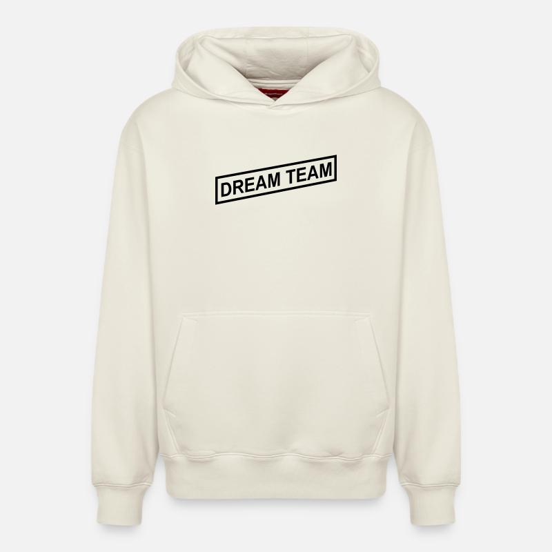 Équipe de rêve - Sweat à capuche unisexe décontracté en coton biologique – de SPREAD - blanc cassé