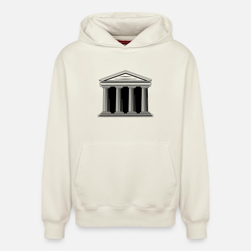 Logo du palais de justice - Sweat à capuche unisexe décontracté en coton biologique – de SPREAD - blanc cassé