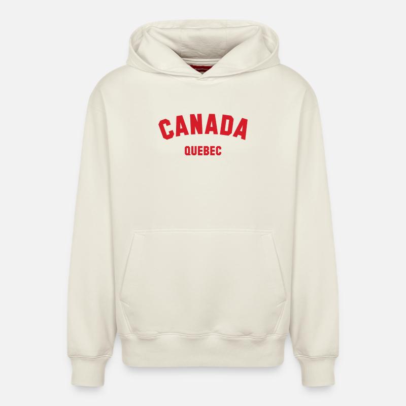 QUÉBEC, Canada Kanada - Sweat à capuche unisexe décontracté en coton biologique – de SPREAD - blanc cassé