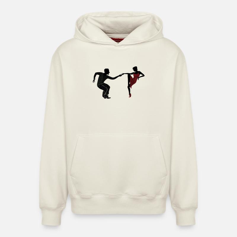 Couple dansant - Sweat à capuche unisexe décontracté en coton biologique – de SPREAD - blanc cassé