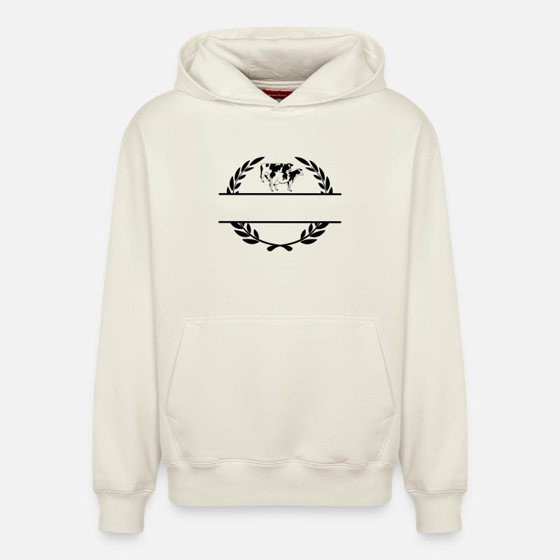 Dairy cows monogram - Relaxed Unisex Organic Hoodie – by SPREAD - off white