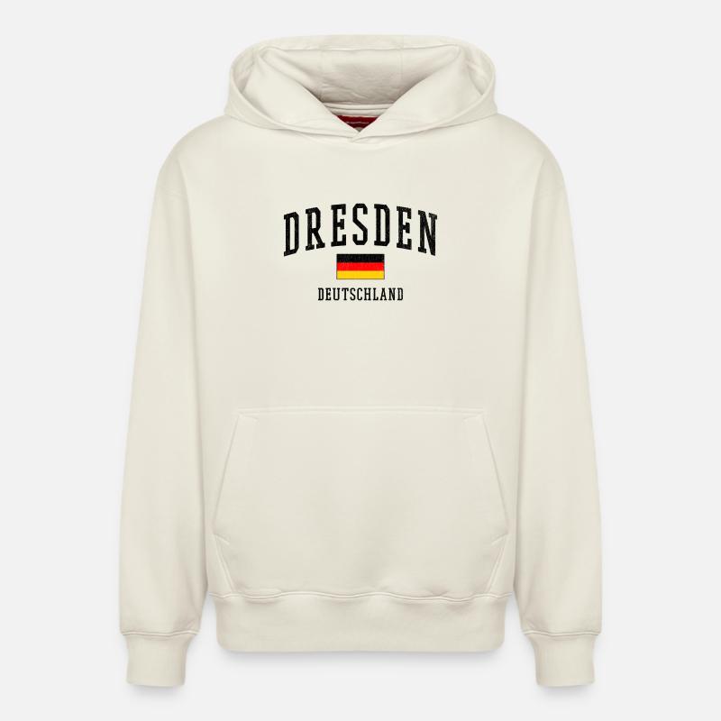Dresde - Sweat à capuche unisexe décontracté en coton biologique – de SPREAD - blanc cassé