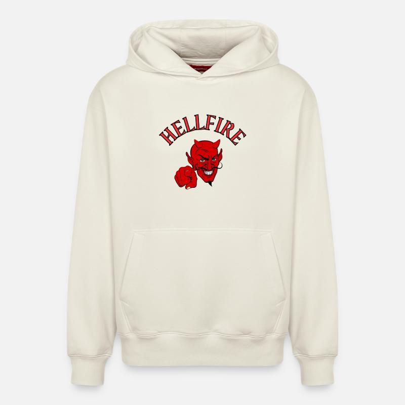 Devil, Satan, Devil, Hellfire - Relaxed Unisex Organic Hoodie – by SPREAD - off white