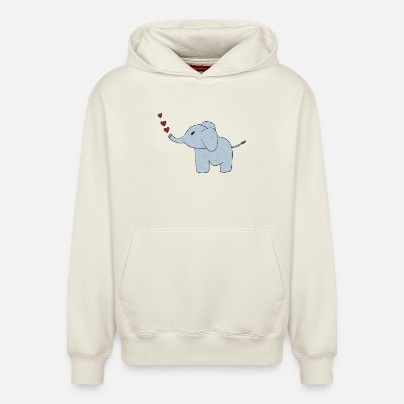 Peau d’éléphant - Sweat à capuche unisexe décontracté en coton biologique – de SPREAD - blanc cassé
