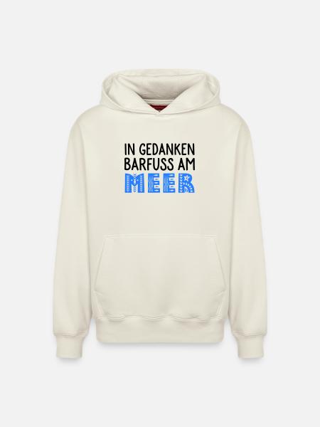 Strandspaziergang - Relaxed Unisex Organic Hoodie – von SPREAD - Naturweiß