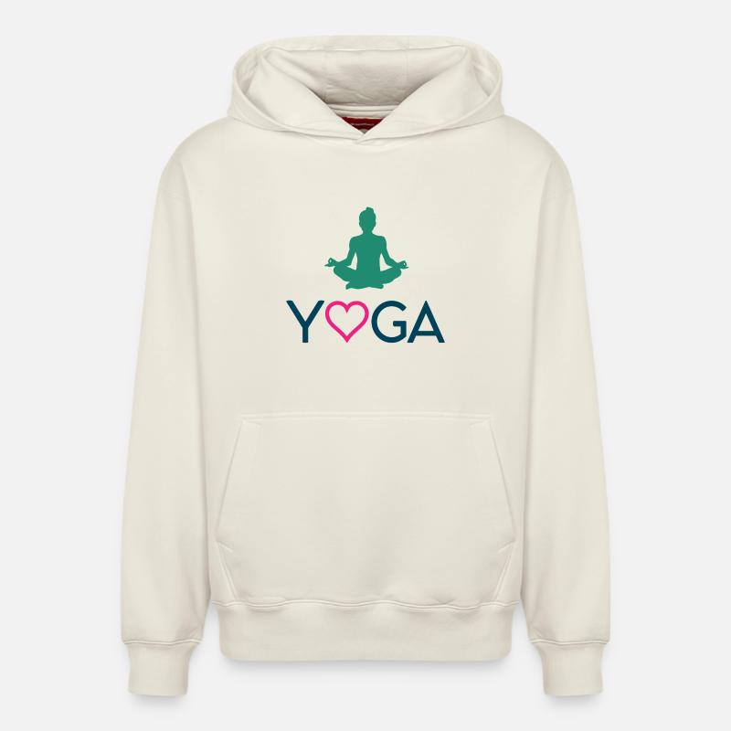 Yoga - Sweat à capuche unisexe décontracté en coton biologique – de SPREAD - blanc cassé