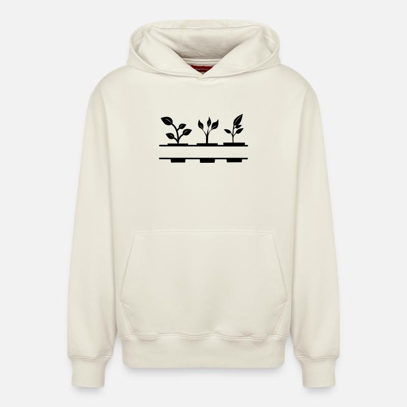Coupes de bannières - Sweat à capuche unisexe décontracté en coton biologique – de SPREAD - blanc cassé