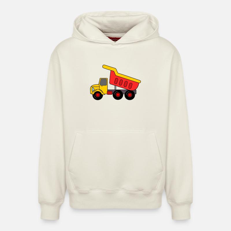 Keepauto sable, rouge jaune - Sweat à capuche unisexe décontracté en coton biologique – de SPREAD - blanc cassé