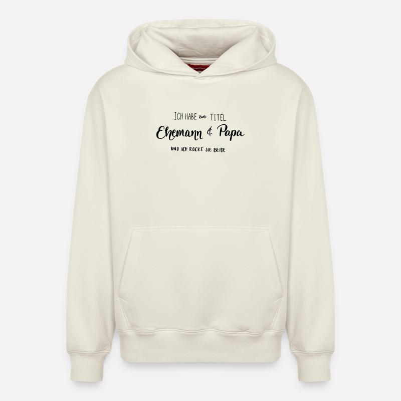 Ehemann & Papa - Relaxed Unisex Organic Hoodie – von SPREAD - Naturweiß