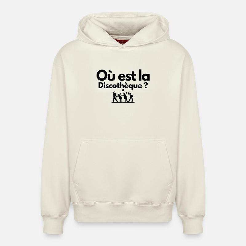 discothèque, boite de nuit, DJ - Sweat à capuche unisexe décontracté en coton biologique – de SPREAD - blanc cassé