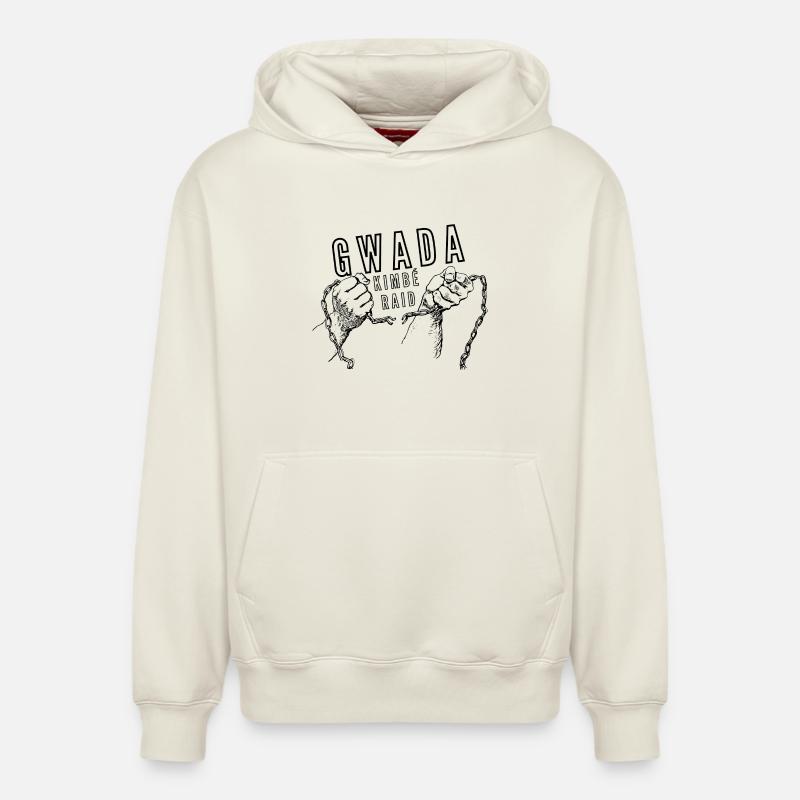 gwada - Sweat à capuche unisexe décontracté en coton biologique – de SPREAD - blanc cassé