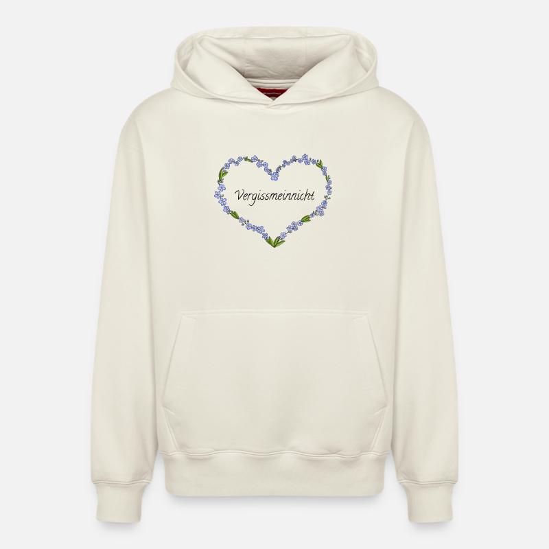 Myosotis - Sweat à capuche unisexe décontracté en coton biologique – de SPREAD - blanc cassé