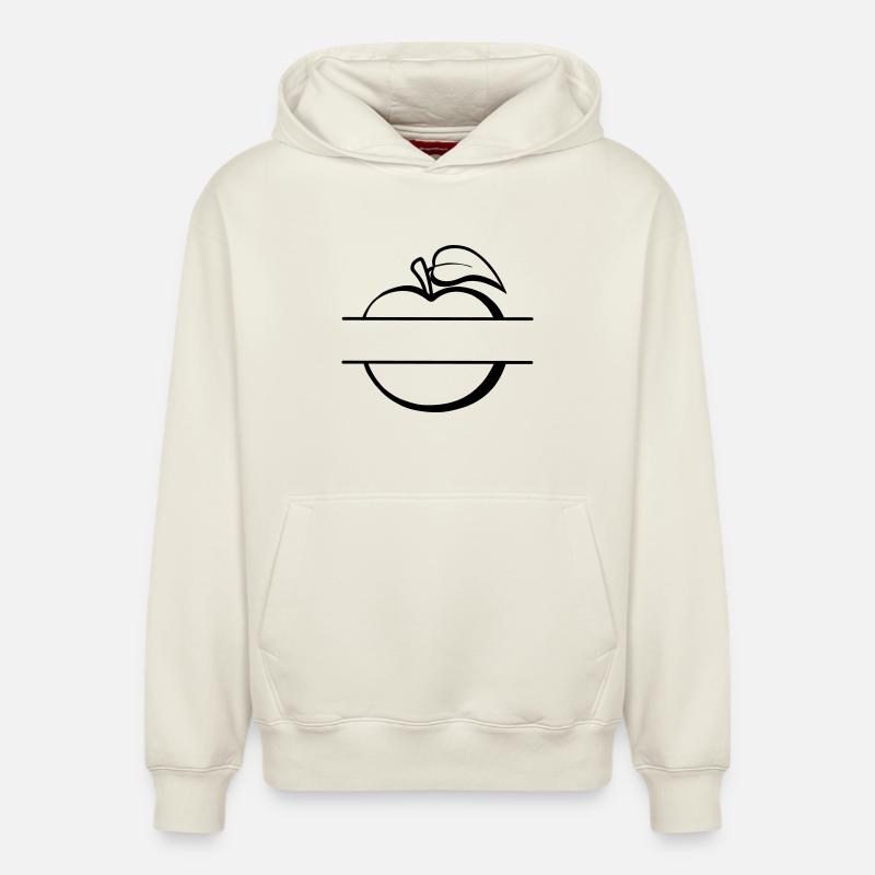 Bannière logo pomme - Sweat à capuche unisexe décontracté en coton biologique – de SPREAD - blanc cassé
