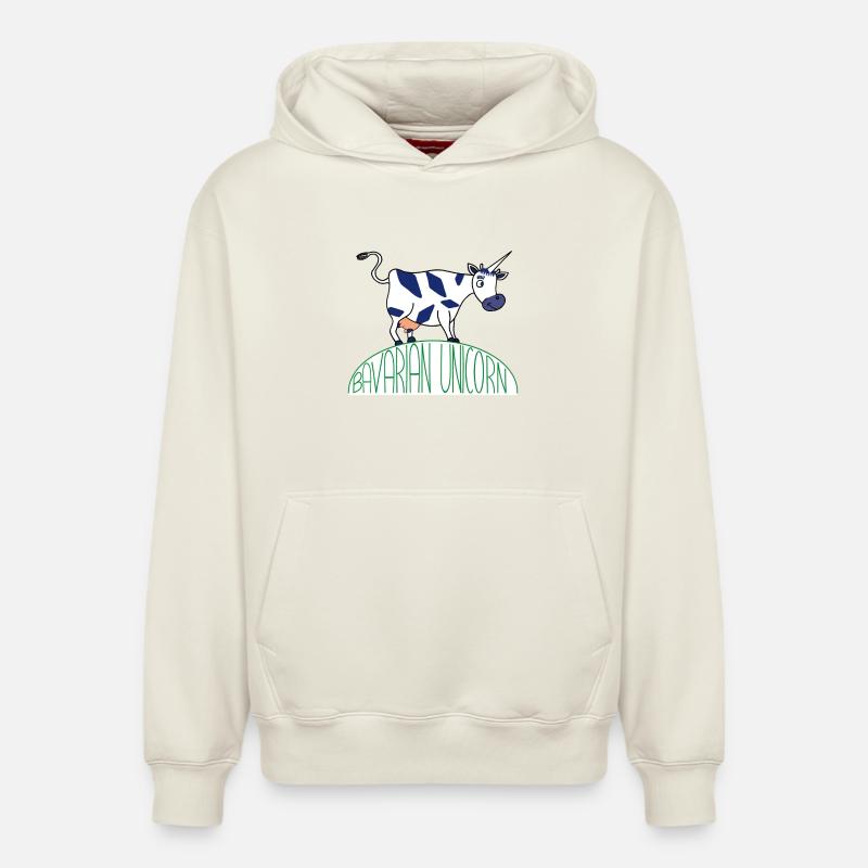 LICORNE BAVAROISE - Sweat à capuche unisexe décontracté en coton biologique – de SPREAD - blanc cassé