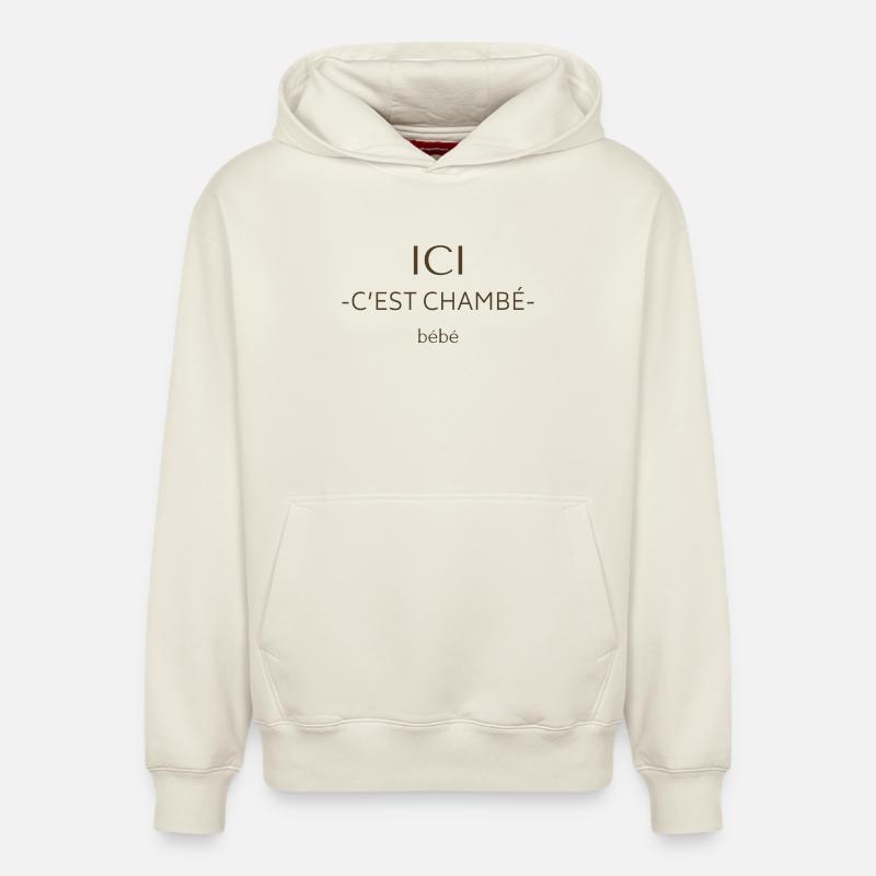 ici cest chambe - Sweat à capuche unisexe décontracté en coton biologique – de SPREAD - blanc cassé