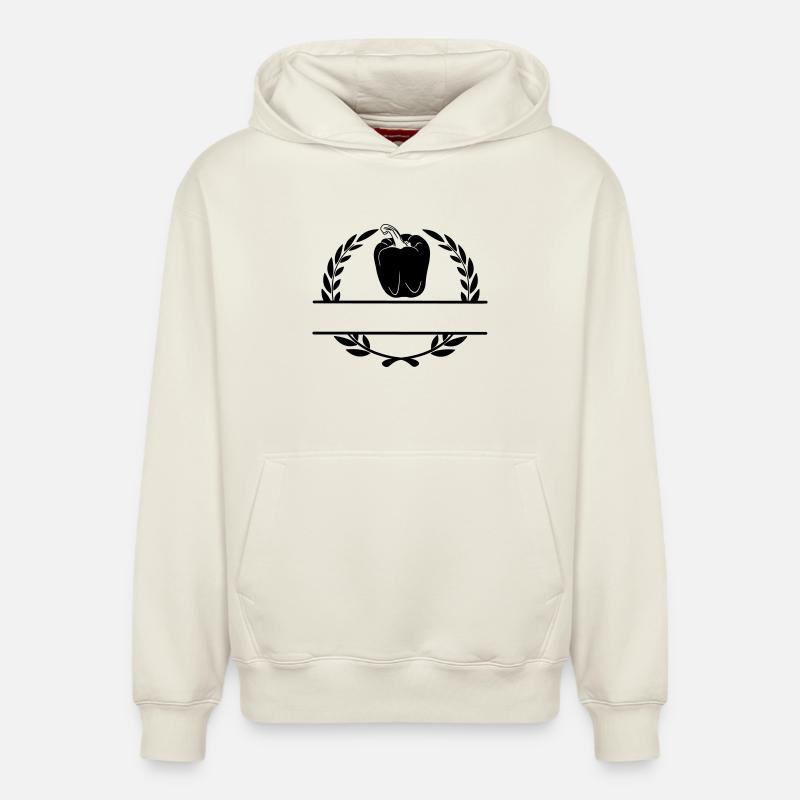 Couronne de laurier avec poivron - Sweat à capuche unisexe décontracté en coton biologique – de SPREAD - blanc cassé