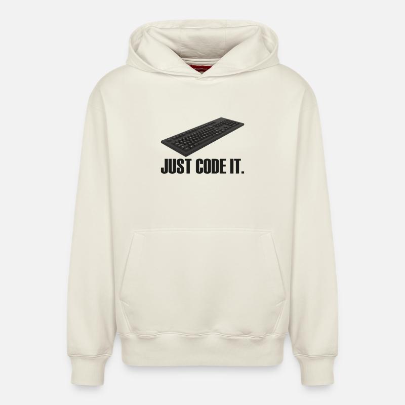 Just Code it - Relaxed Unisex Organic Hoodie – von SPREAD - Naturweiß