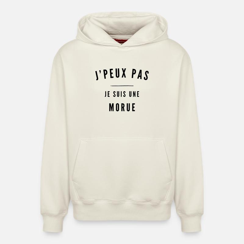Traînée de Pinceau Nocturne - Sweat à capuche unisexe décontracté en coton biologique – de SPREAD - blanc cassé