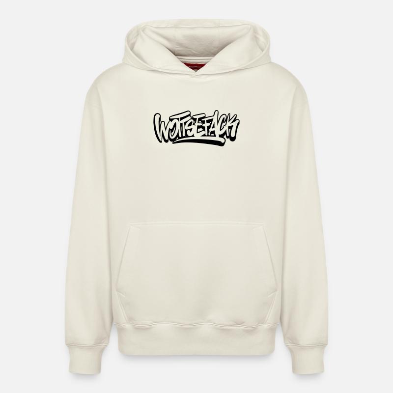 Wottsefack pun denglish - Sweat à capuche unisexe décontracté en coton biologique – de SPREAD - blanc cassé