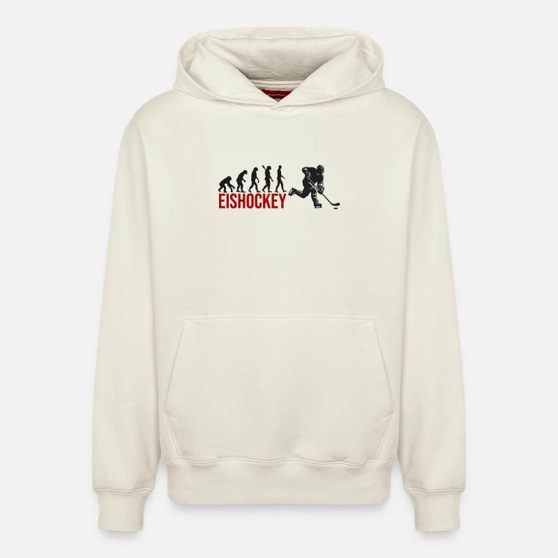Evolution Eishockey - Relaxed Unisex Organic Hoodie – von SPREAD - Naturweiß