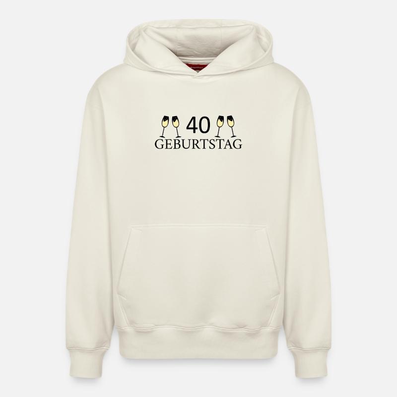 40e anniversaire 40 ans - Sweat à capuche unisexe décontracté en coton biologique – de SPREAD - blanc cassé