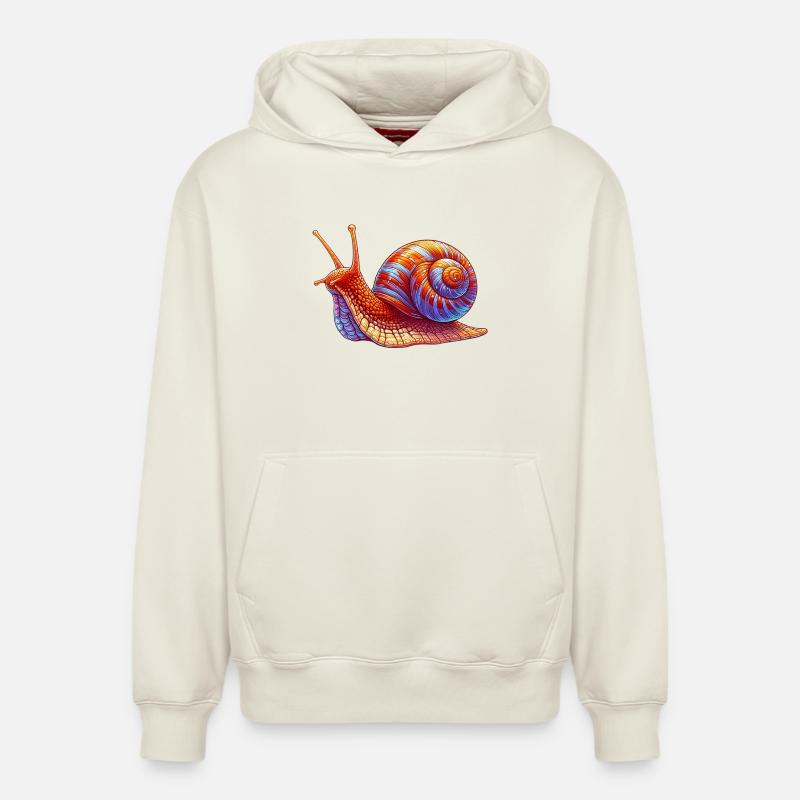 Escargot - Sweat à capuche unisexe décontracté en coton biologique – de SPREAD - blanc cassé