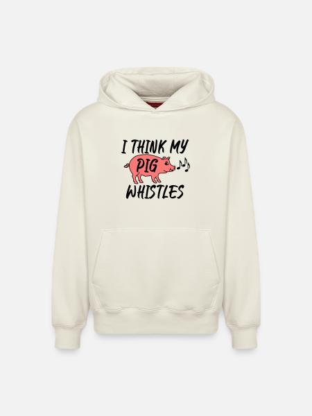 I think my pig whistles - Relaxed Unisex Organic Hoodie – by SPREAD - off white