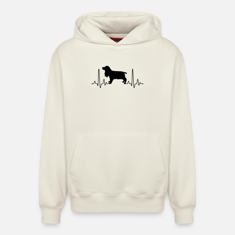 Cocker Spaniel Plus - Relaxed Unisex Organic Hoodie – by SPREAD - off white