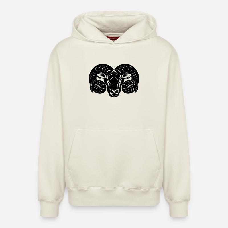 Sternzeichen Bild Widder - Relaxed Unisex Organic Hoodie – von SPREAD - Naturweiß