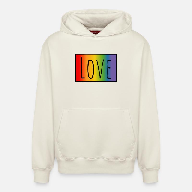 T-shirt CSD Regenbogen Love - Sweat à capuche unisexe décontracté en coton biologique – de SPREAD - blanc cassé