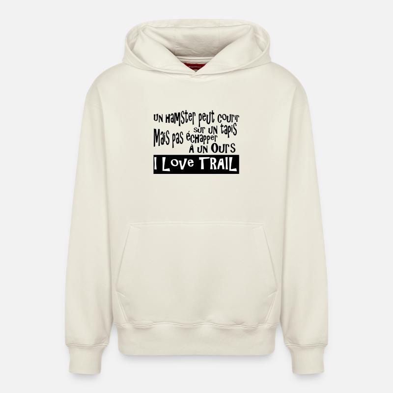 Trail Ours Hamster - Sweat à capuche unisexe décontracté en coton biologique – de SPREAD - blanc cassé