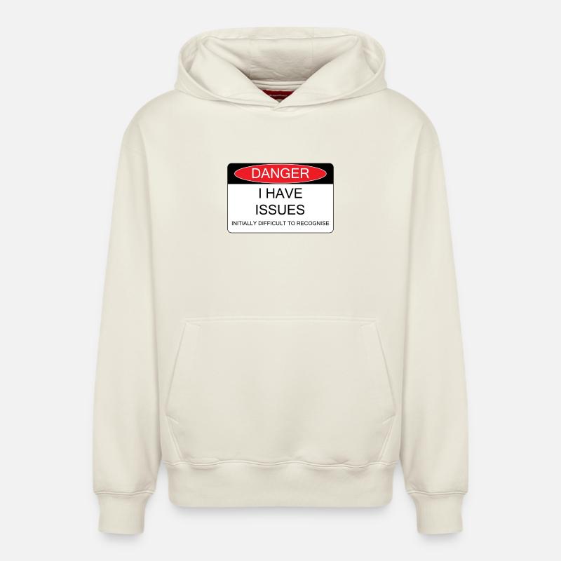 J’ai des problèmes - Sweat à capuche unisexe décontracté en coton biologique – de SPREAD - blanc cassé