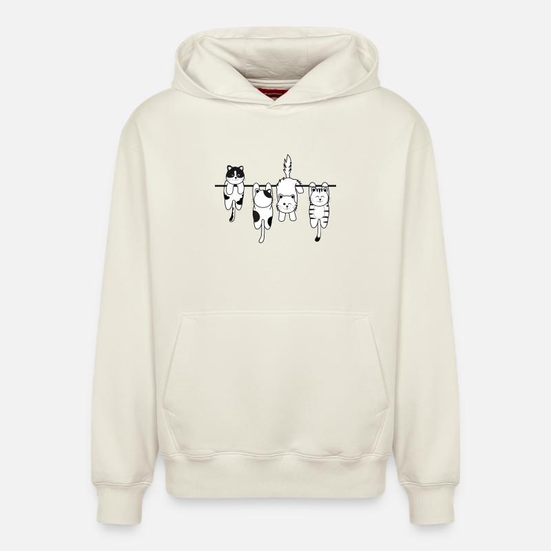 Chat de lessive - Sweat à capuche unisexe décontracté en coton biologique – de SPREAD - blanc cassé