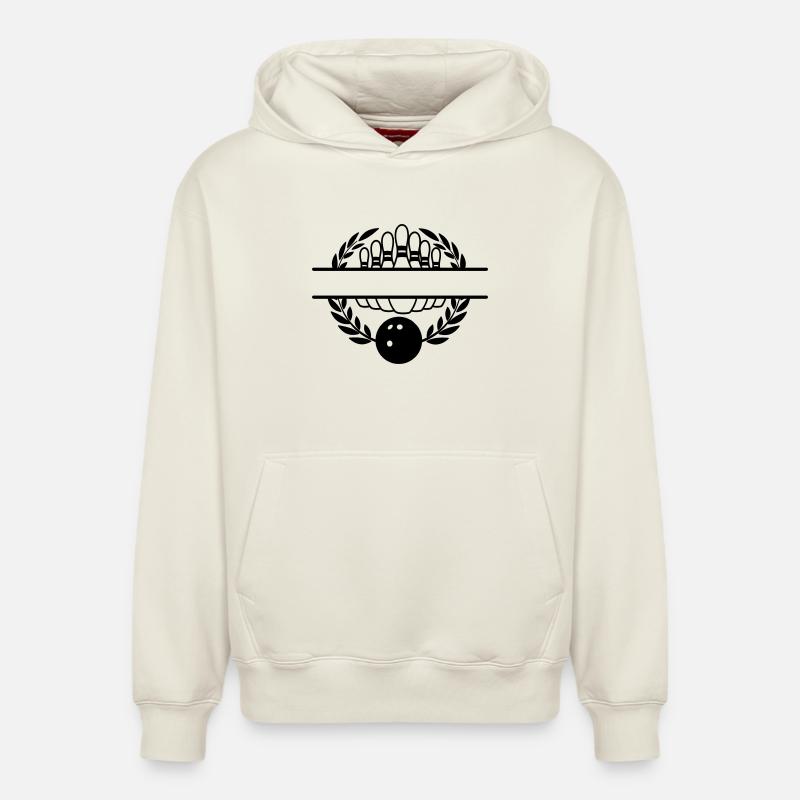 Bannière couronne de laurier bowling - Sweat à capuche unisexe décontracté en coton biologique – de SPREAD - blanc cassé