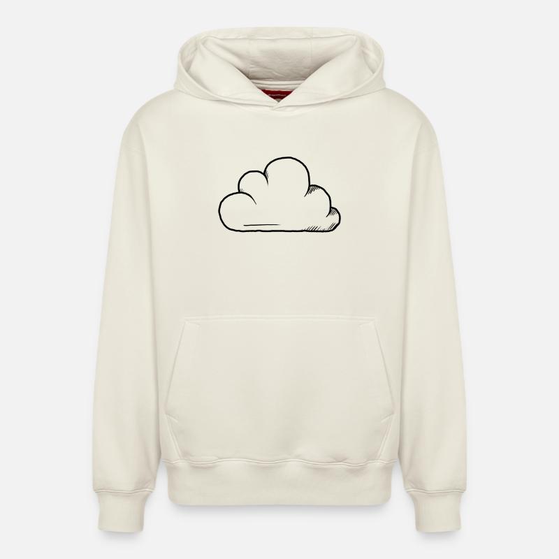 Conception du cloud - Sweat à capuche unisexe décontracté en coton biologique – de SPREAD - blanc cassé