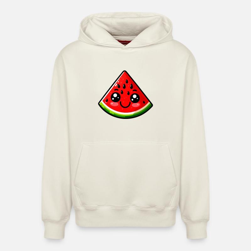 Pastèque Pastèques - Sweat à capuche unisexe décontracté en coton biologique – de SPREAD - blanc cassé