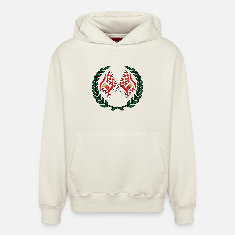 Drapeaux Brême couronne de laurier - Sweat à capuche unisexe décontracté en coton biologique – de SPREAD - blanc cassé