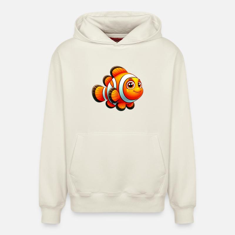 Poisson-clown - Sweat à capuche unisexe décontracté en coton biologique – de SPREAD - blanc cassé