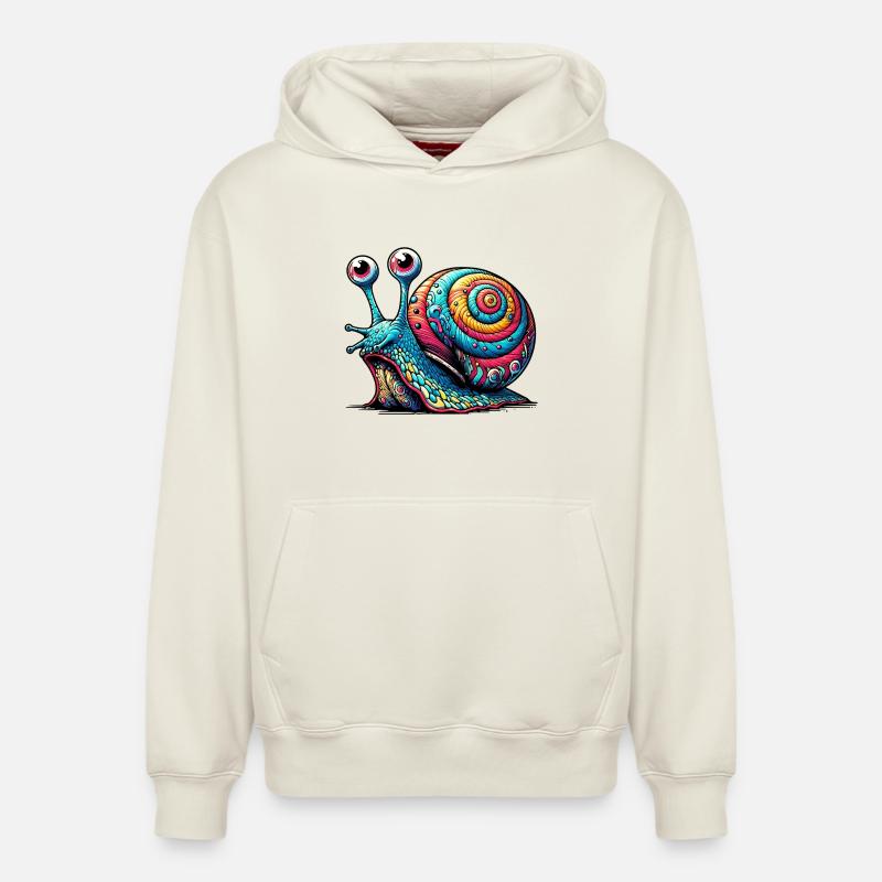 Escargot - Sweat à capuche unisexe décontracté en coton biologique – de SPREAD - blanc cassé