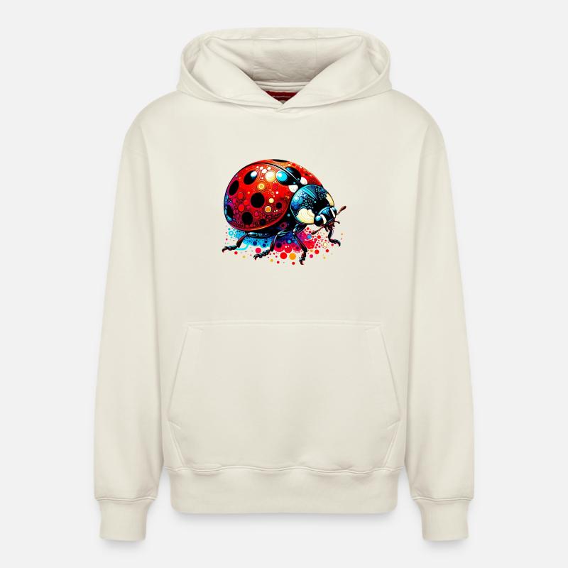 Coccinelle - Sweat à capuche unisexe décontracté en coton biologique – de SPREAD - blanc cassé