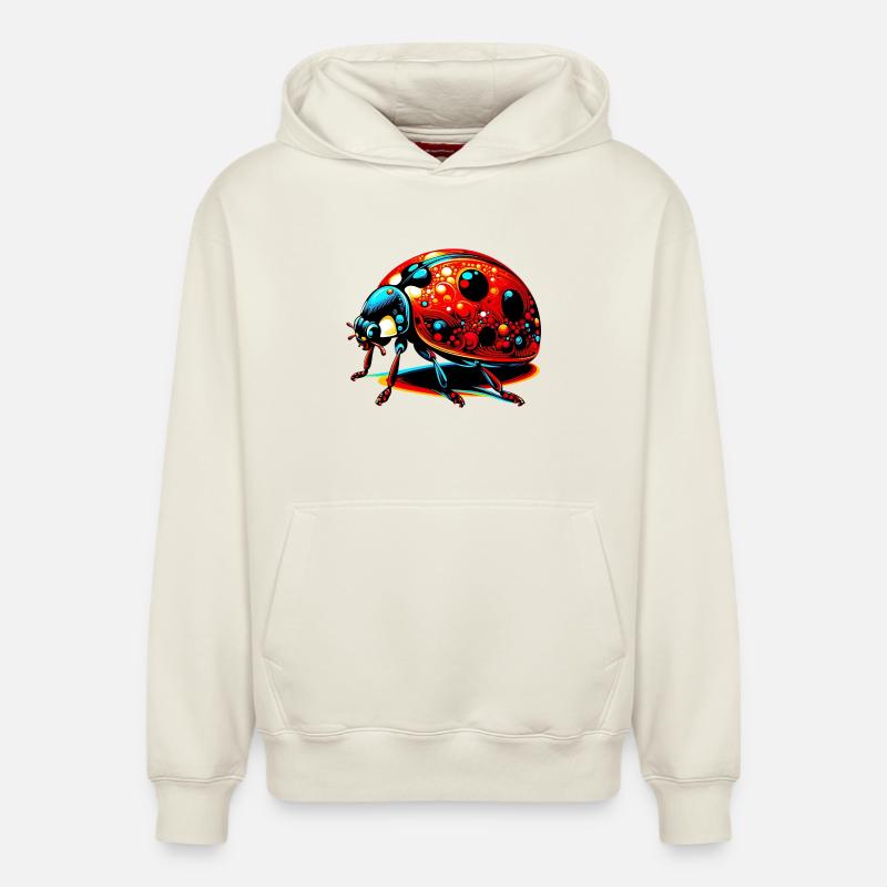 Coccinelle - Sweat à capuche unisexe décontracté en coton biologique – de SPREAD - blanc cassé
