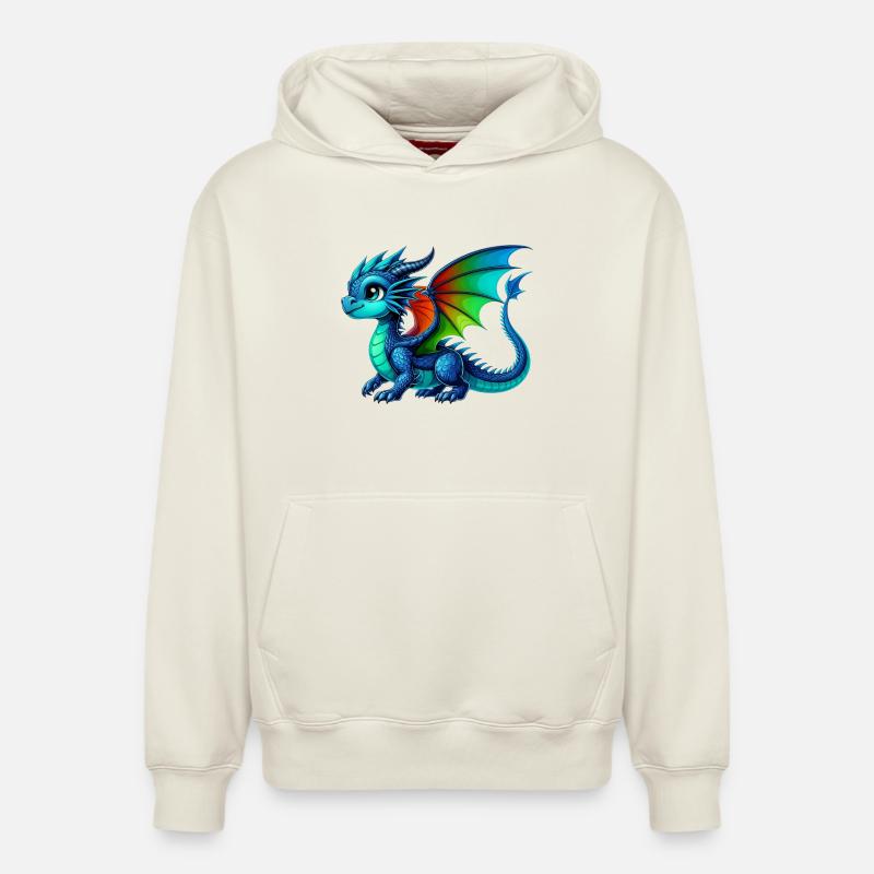 Dragon - Sweat à capuche unisexe décontracté en coton biologique – de SPREAD - blanc cassé