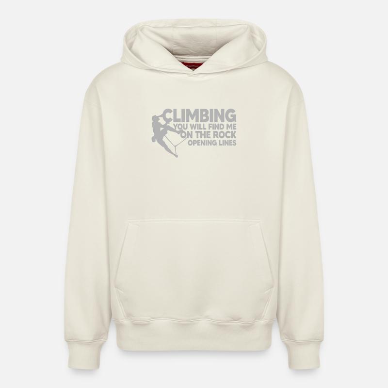 ESCALADE, ESCALADE, lignes d’ouverture - Sweat à capuche unisexe décontracté en coton biologique – de SPREAD - blanc cassé