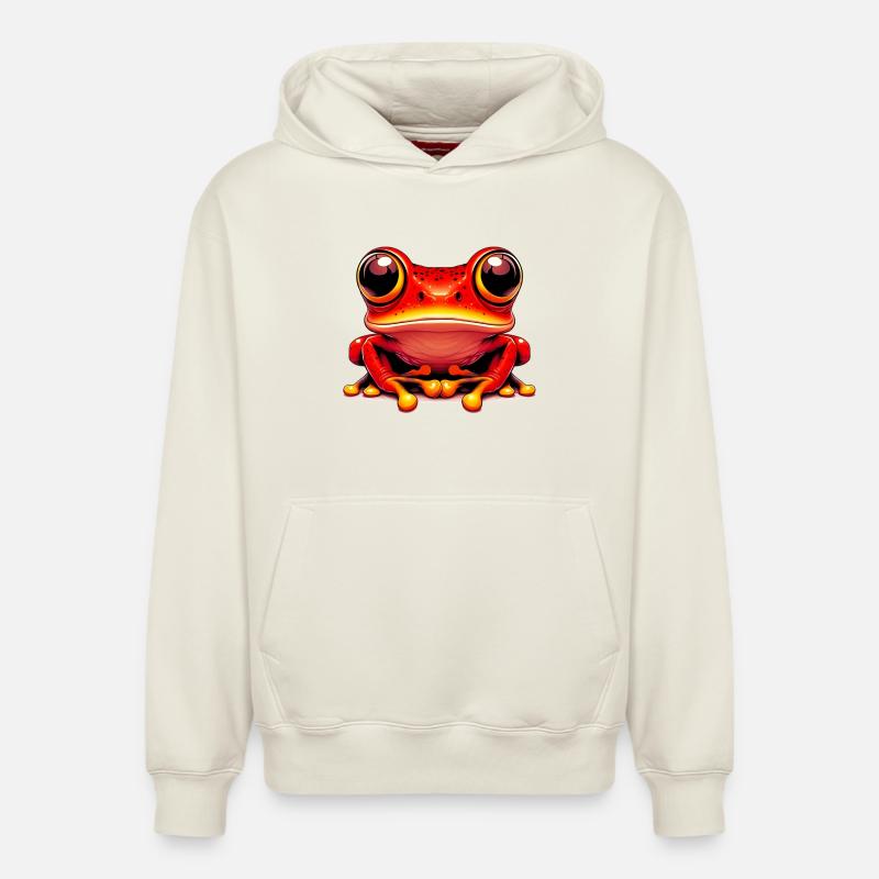 Grenouille - Sweat à capuche unisexe décontracté en coton biologique – de SPREAD - blanc cassé