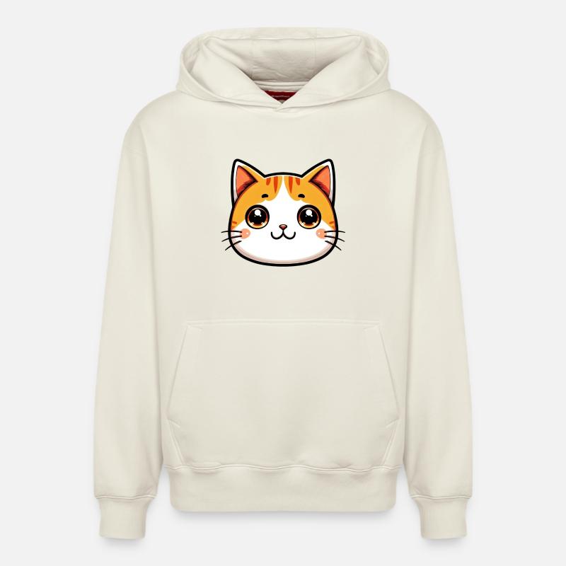 Chat - Sweat à capuche unisexe décontracté en coton biologique – de SPREAD - blanc cassé