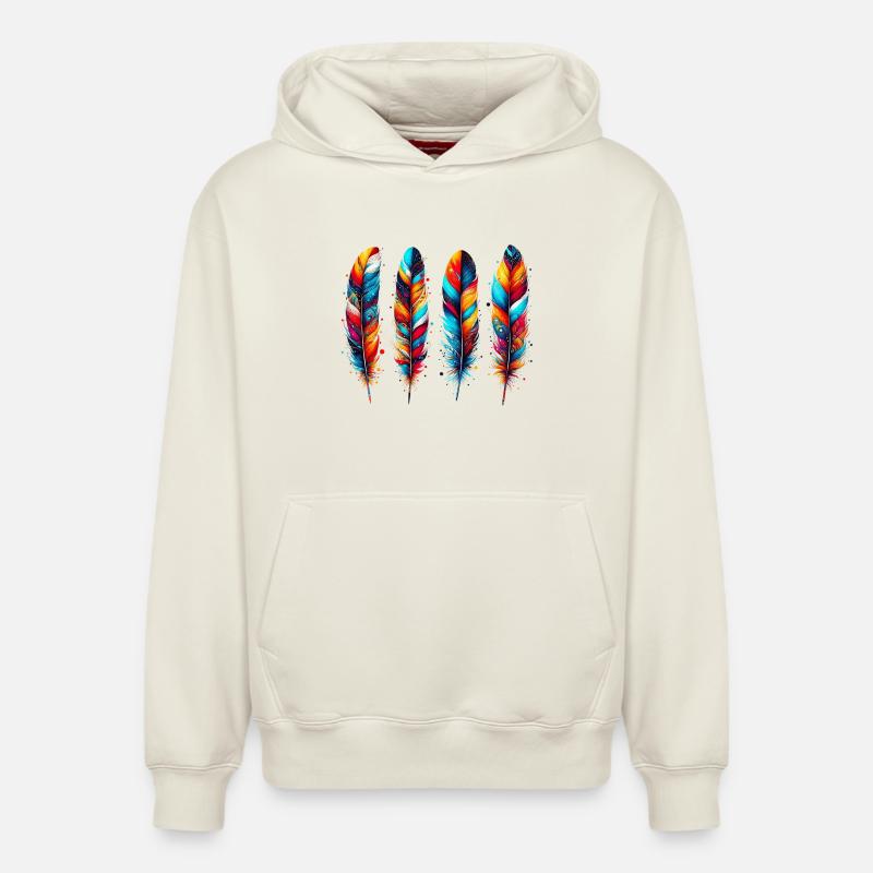 Plume - Sweat à capuche unisexe décontracté en coton biologique – de SPREAD - blanc cassé