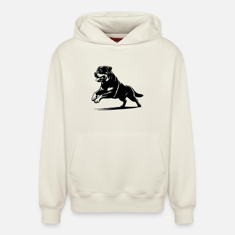 Rottweiler - Sweat à capuche unisexe décontracté en coton biologique – de SPREAD - blanc cassé