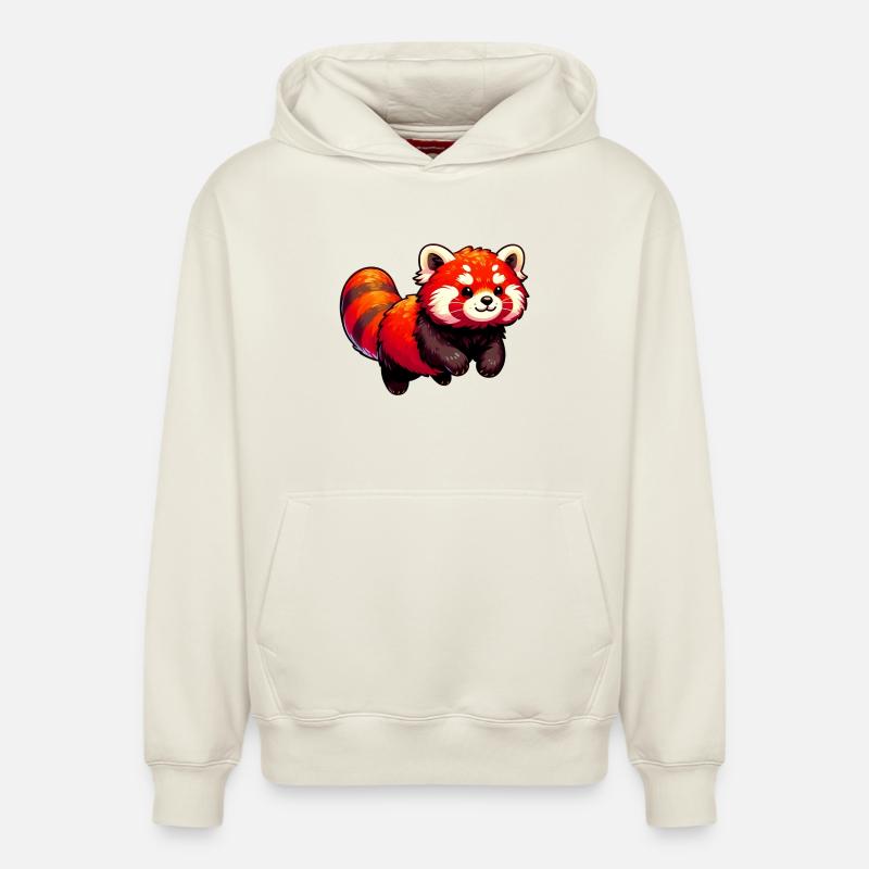Petit panda - Sweat à capuche unisexe décontracté en coton biologique – de SPREAD - blanc cassé